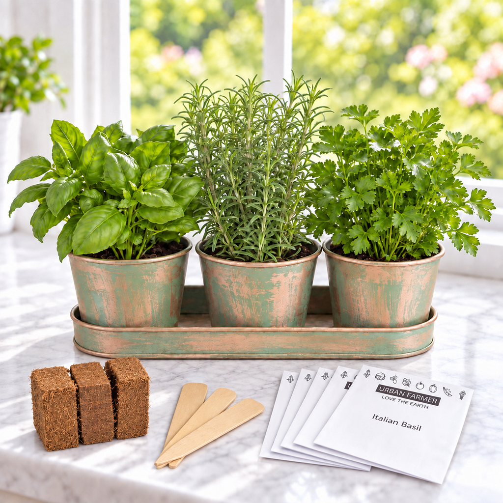 Metal Herb Garden Kit (Round), Herb Kits