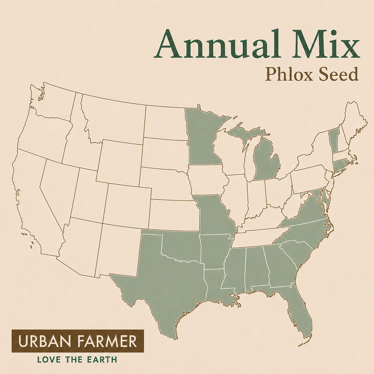 Annual Mix Phlox native range
