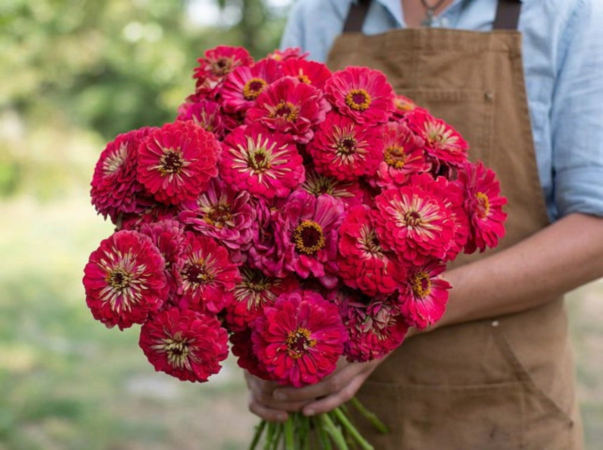 Benary's Giant Carmine, Zinnia Seeds