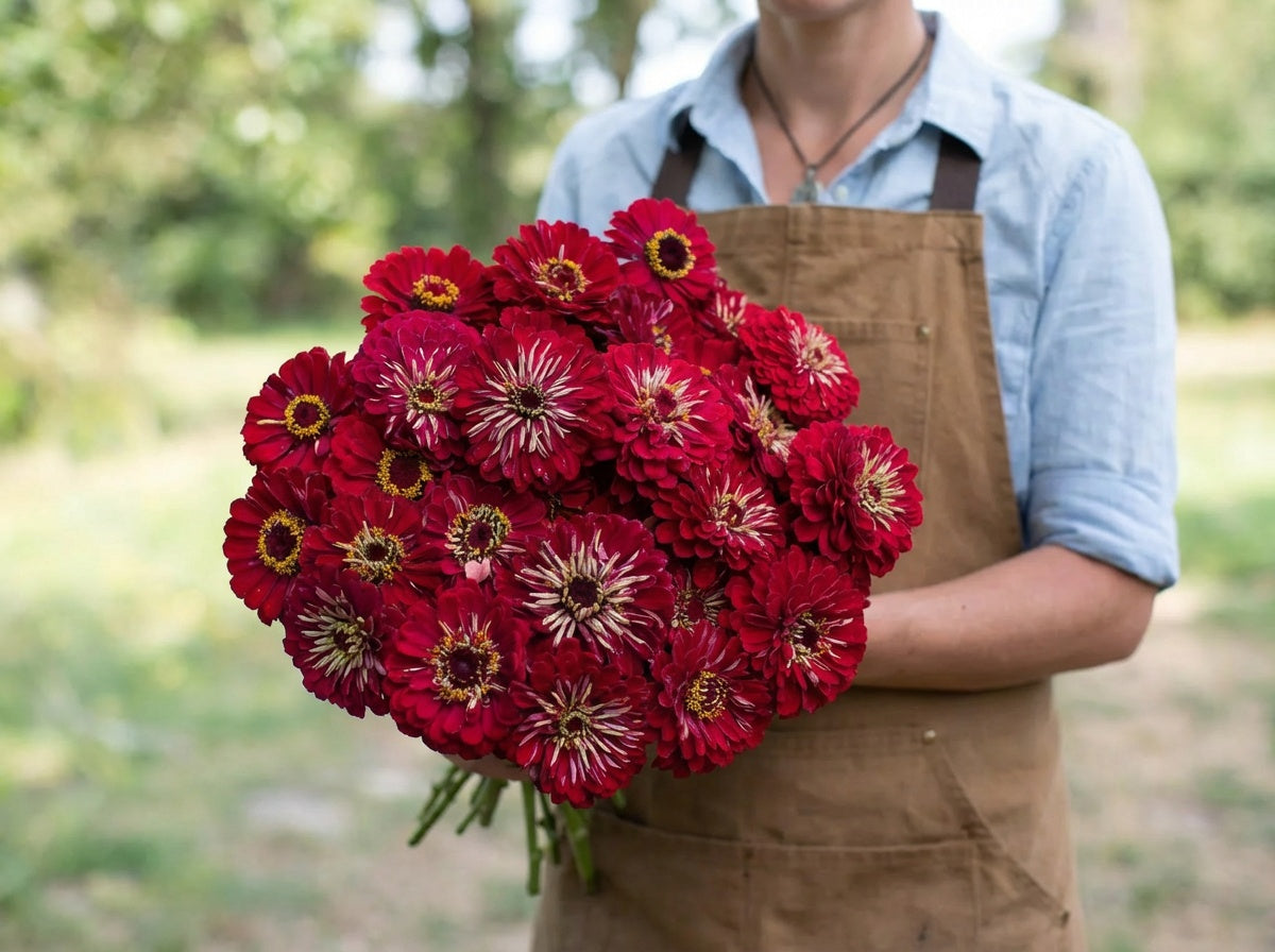 Benary's Giant Deep Red, Zinnia Seeds