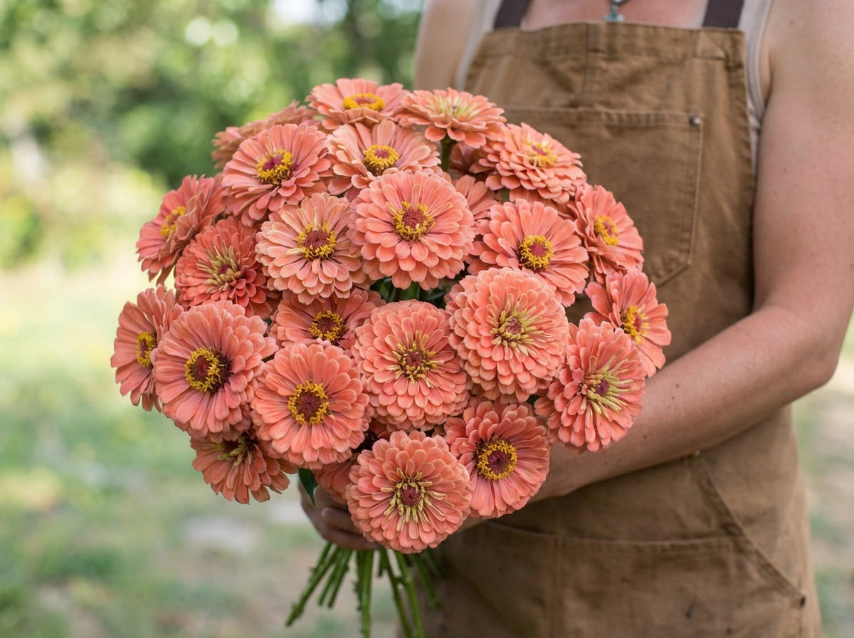 Benary's Giant Salmon, Zinnia Seeds