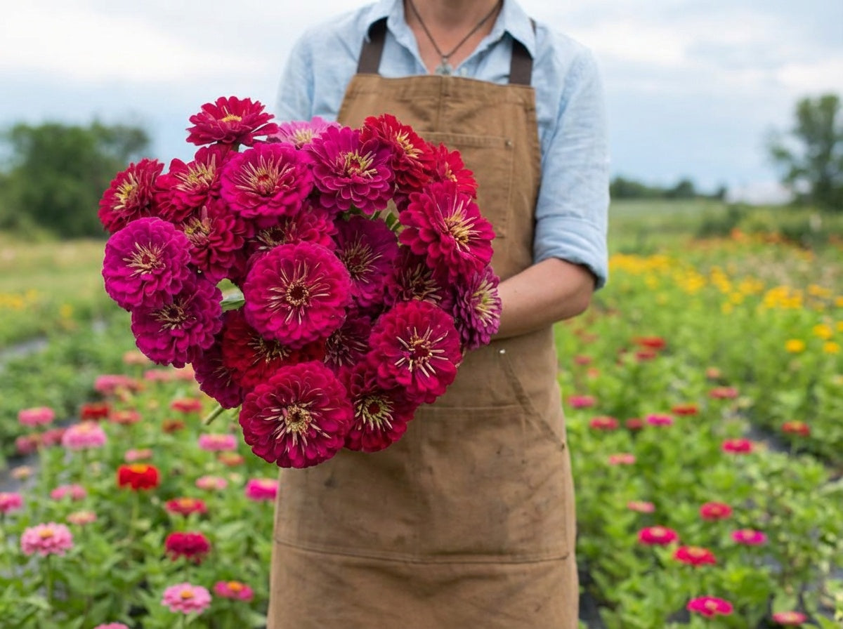 Benary's Giant Wine, Zinnia Seeds
