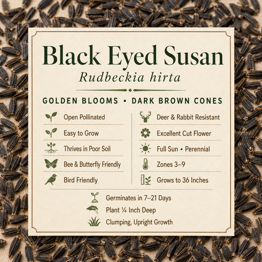 Rudbeckia Hirta, Black-Eyed Susan Seed