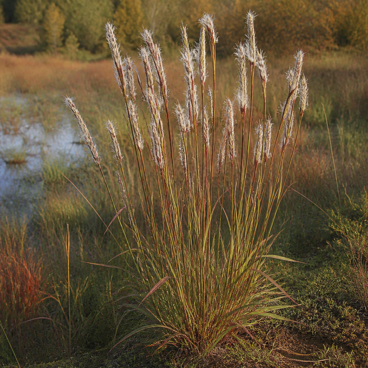 Bush Beard ornamental grass in nature