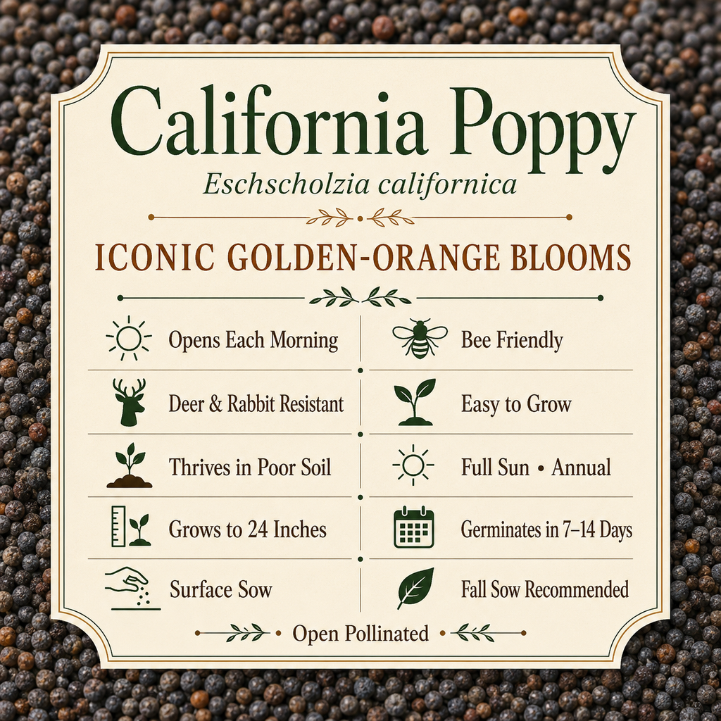 California Poppy growing attributes