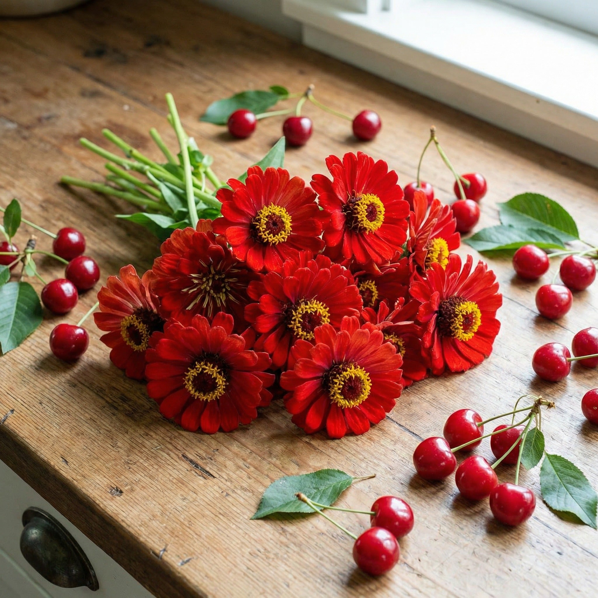 Cherry Queen, Zinnia Seeds