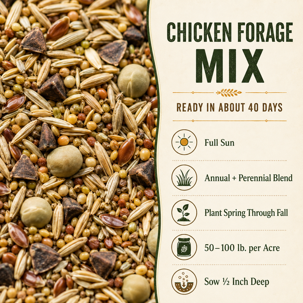 Chicken Forage Mix growing guide and seed blend