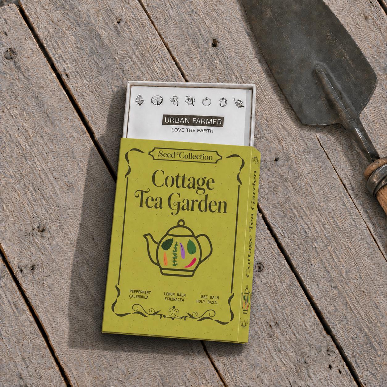 Cottage Tea Garden Seed Kit open package with seed packets