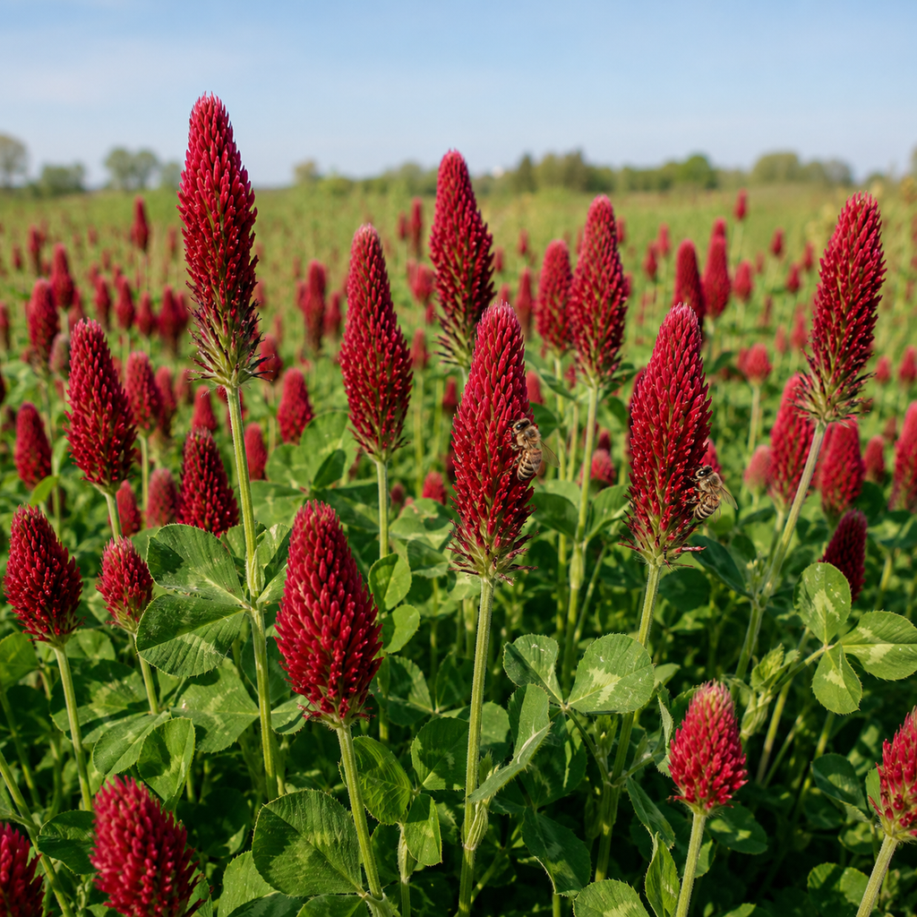 Crimson Clover flowering crop
