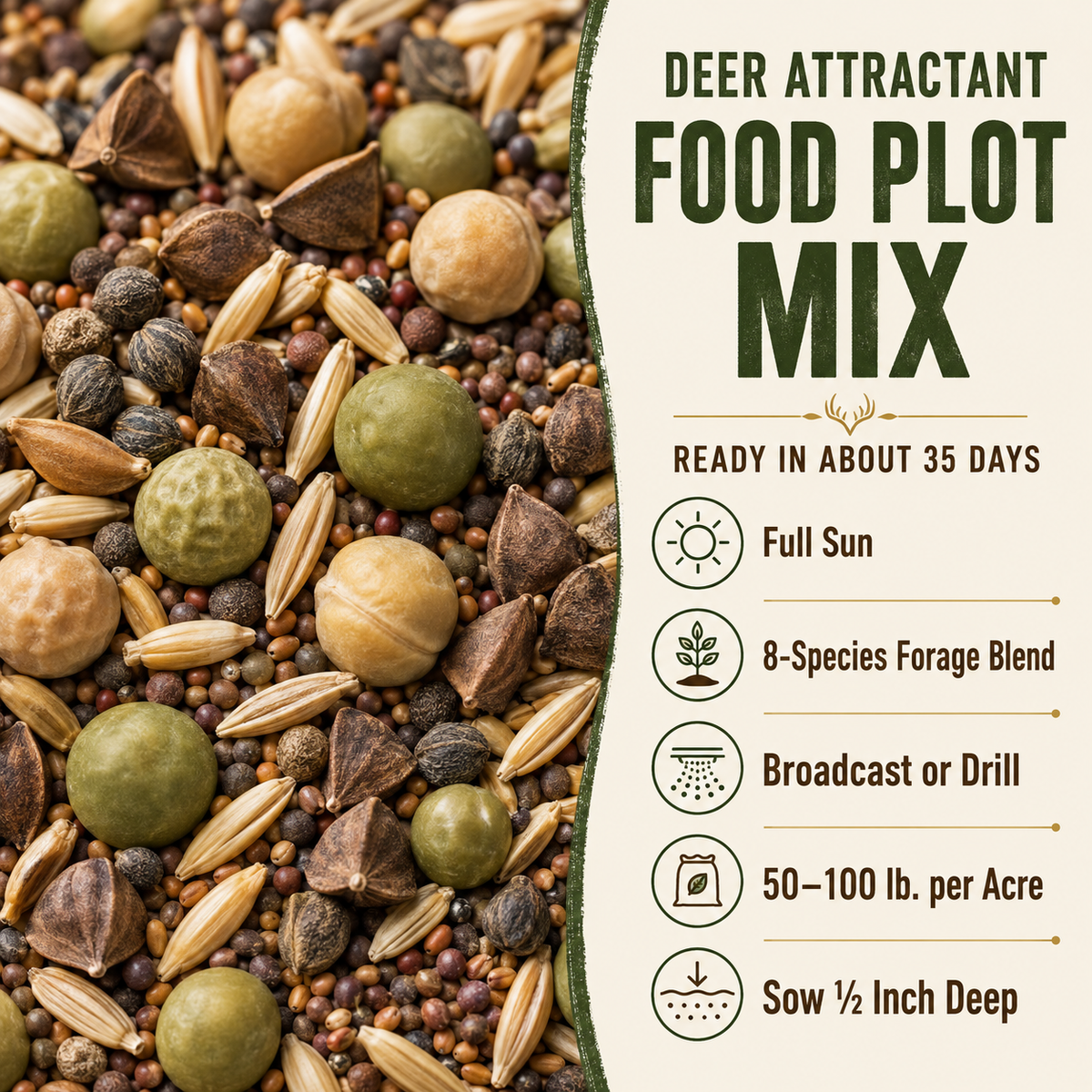 Deer Attractant Food Plot growing guide and seed blend