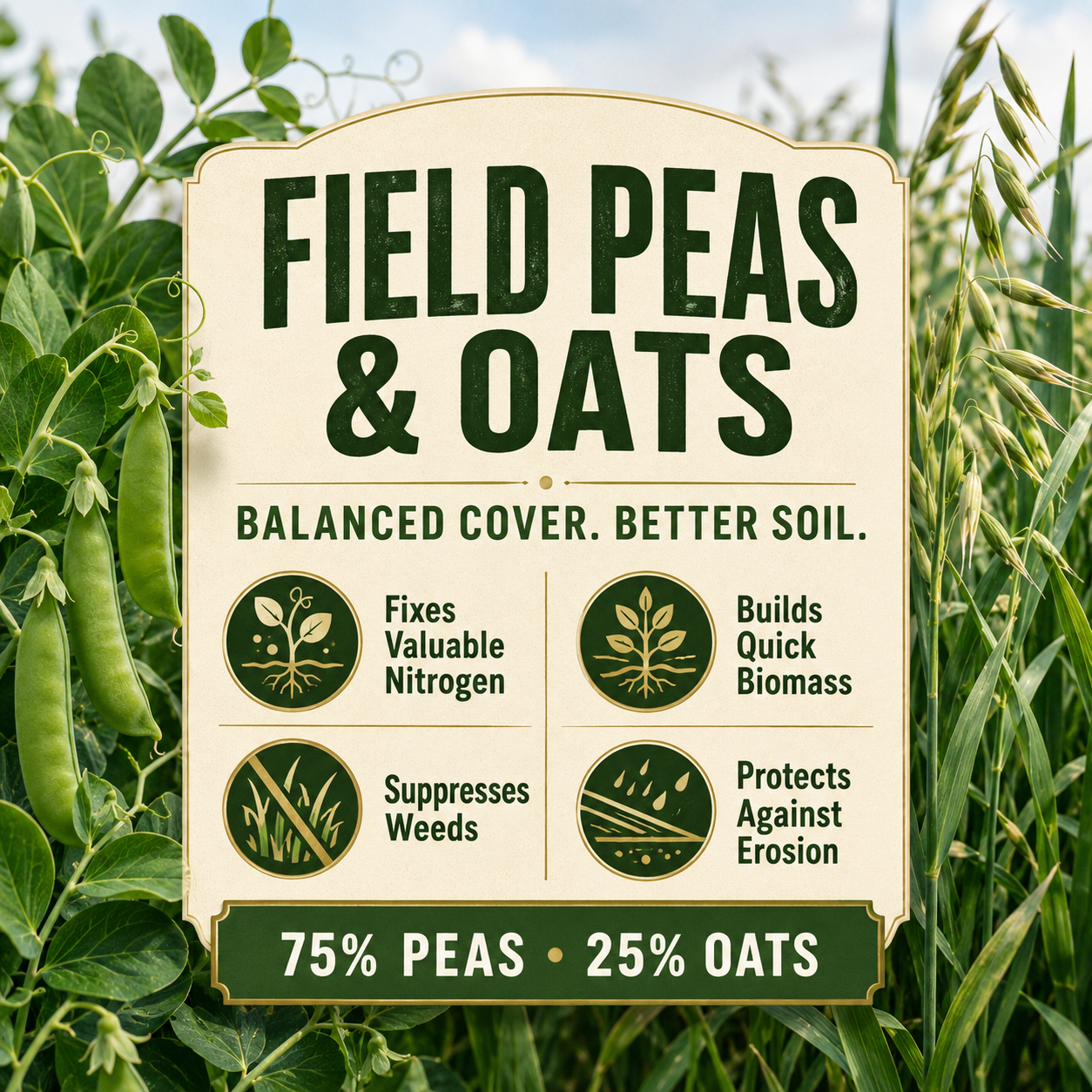 Field Peas & Oats, Cover Crop Mixes Seed