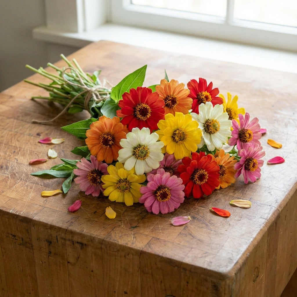 Five Color Mix Profusion, Zinnia Seeds