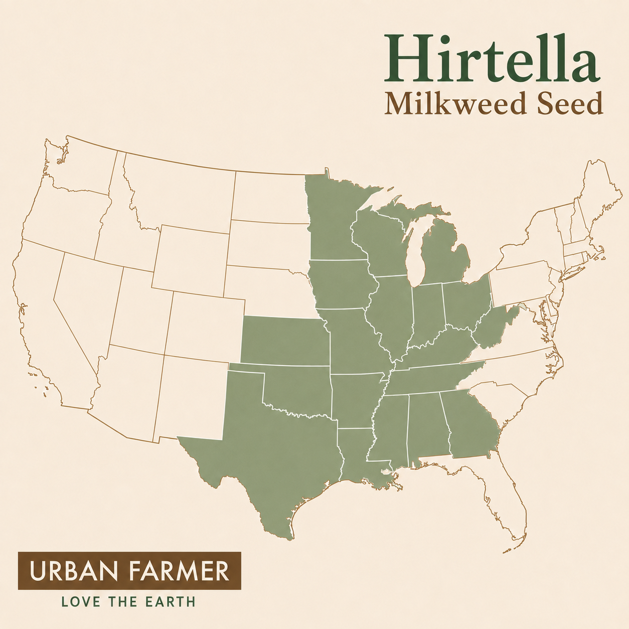 Hirtella Milkweed native range