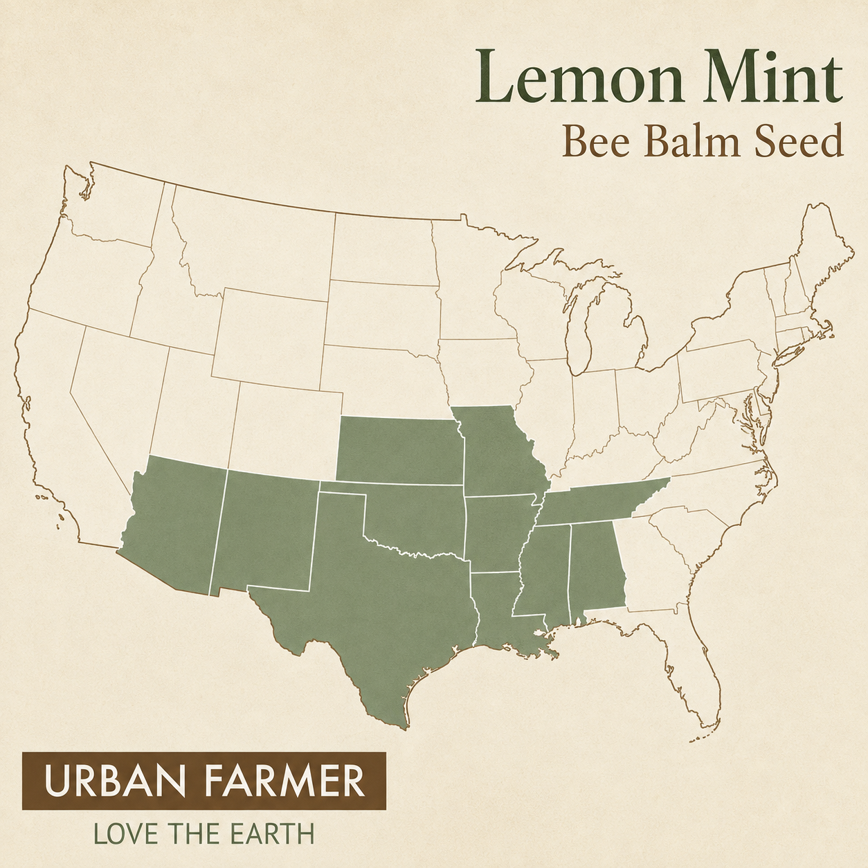 Lemon Mint Bee Balm native range