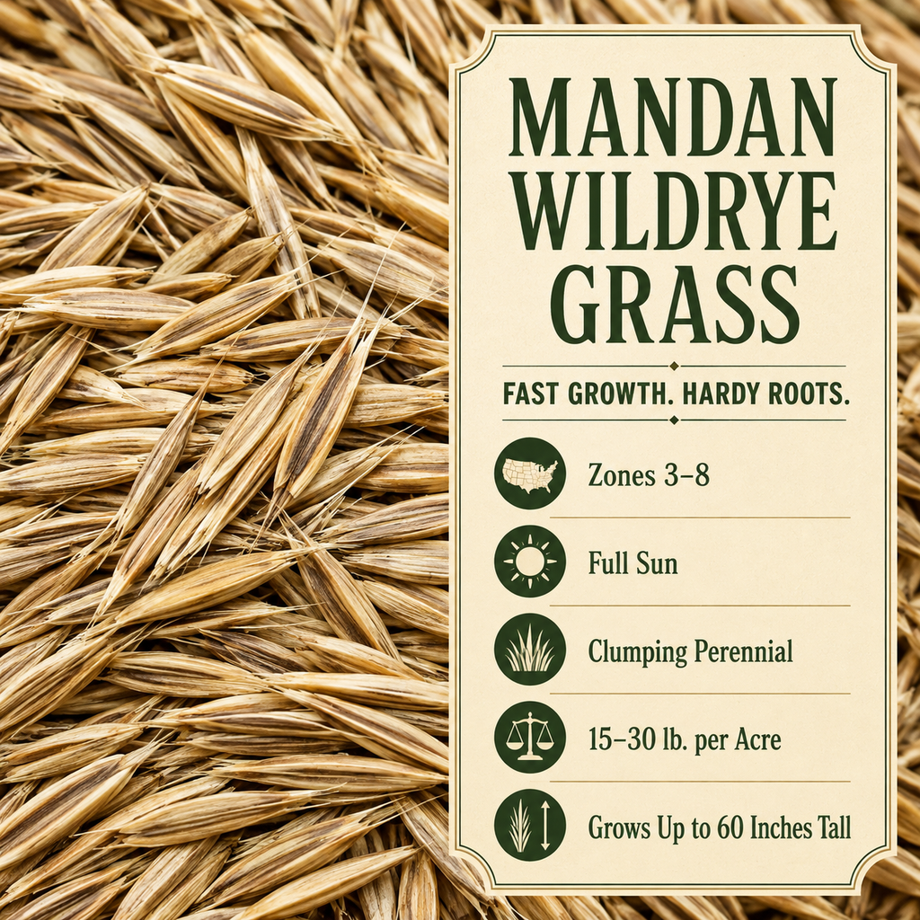 Mandan Wildrye Grass growing guide and seed
