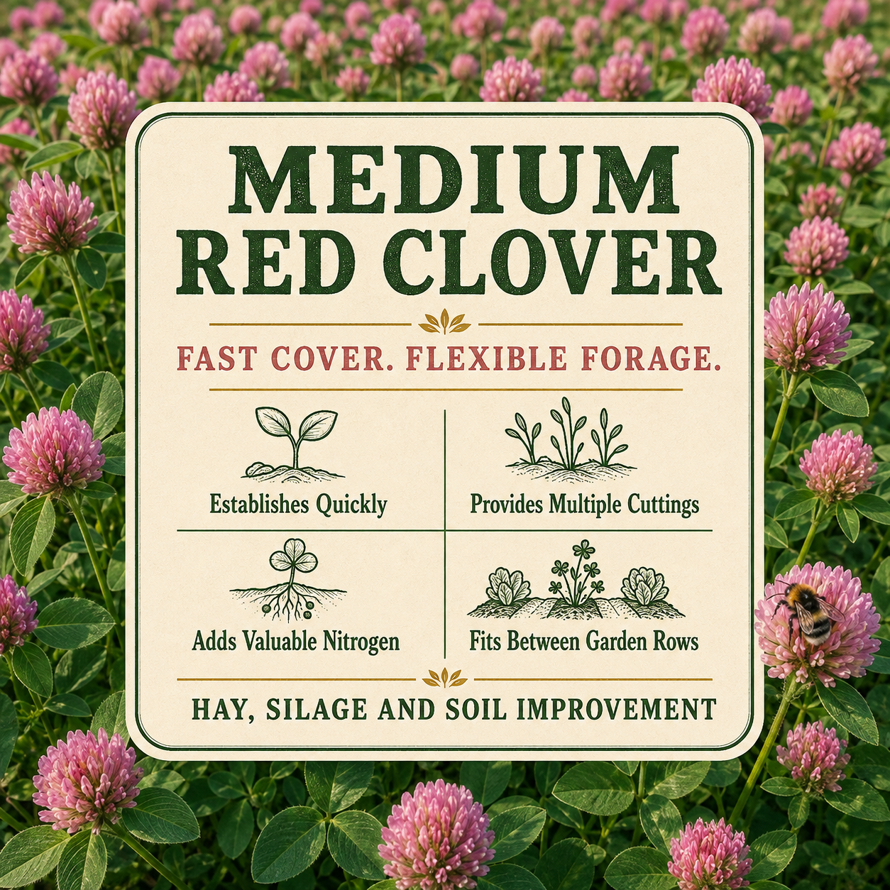 Medium Red Clover forage and soil benefits