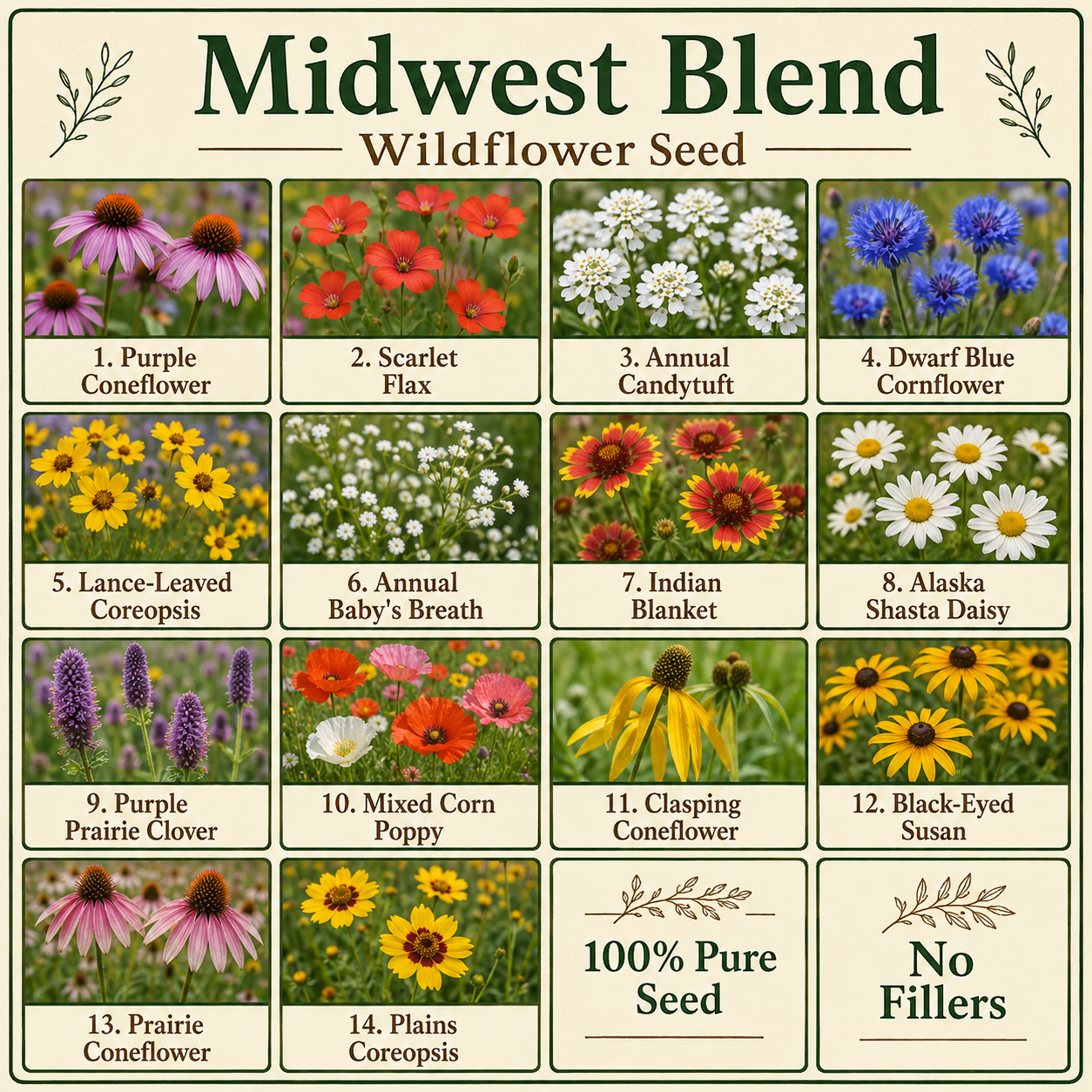 Midwest Flower Variety Chart