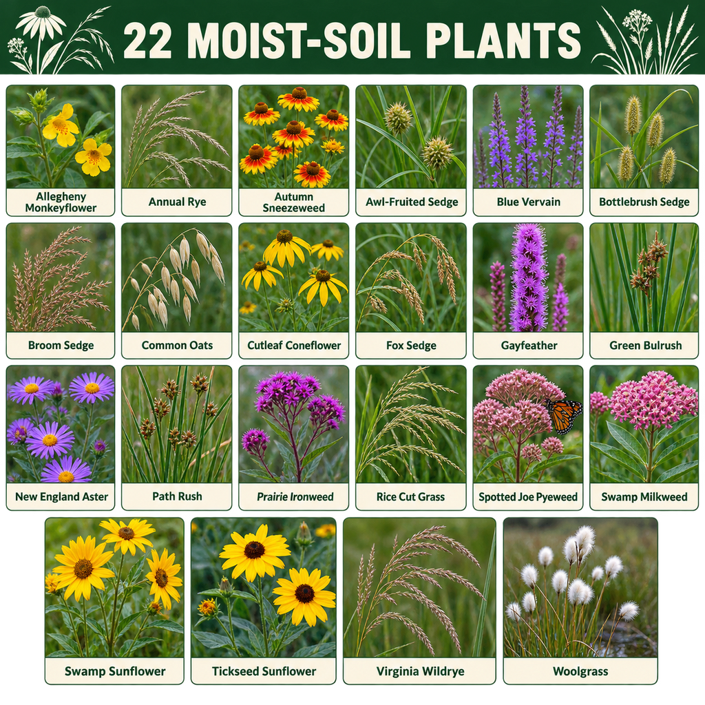 Moist Soil Blend Flower Chart