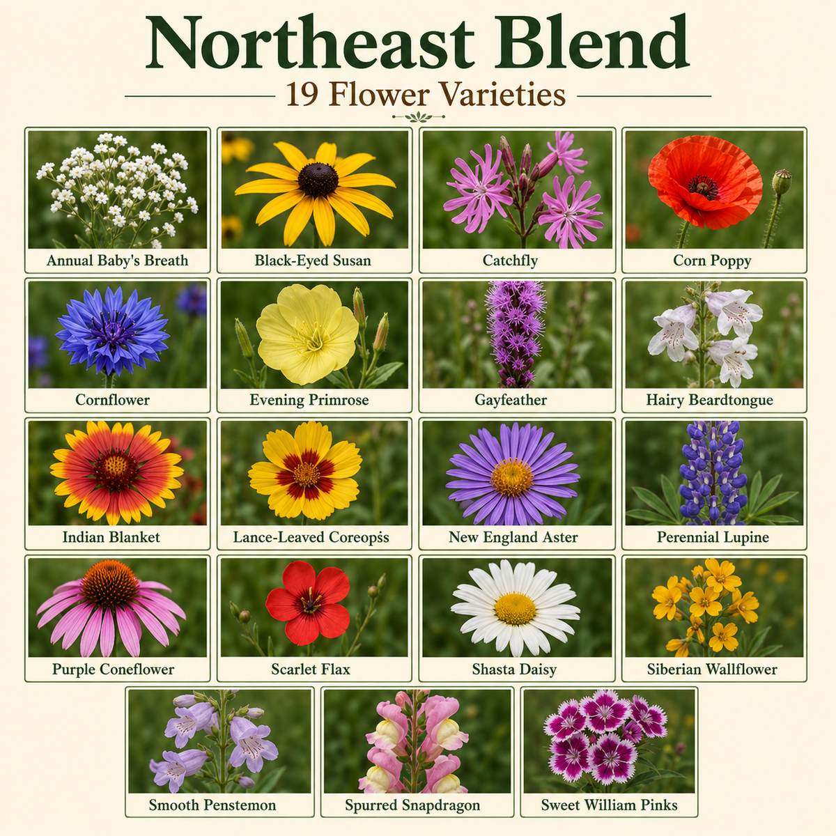 Northeast Blend Flower Chart