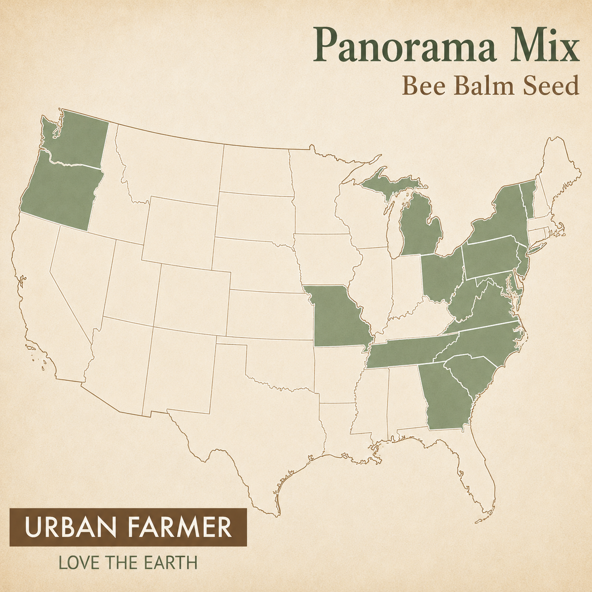 Panorama Mix Bee Balm native range