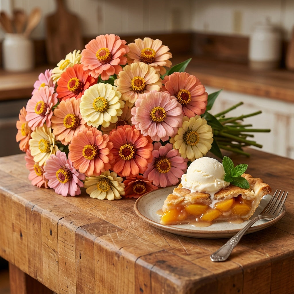 Peach Cobbler, Zinnia Seeds