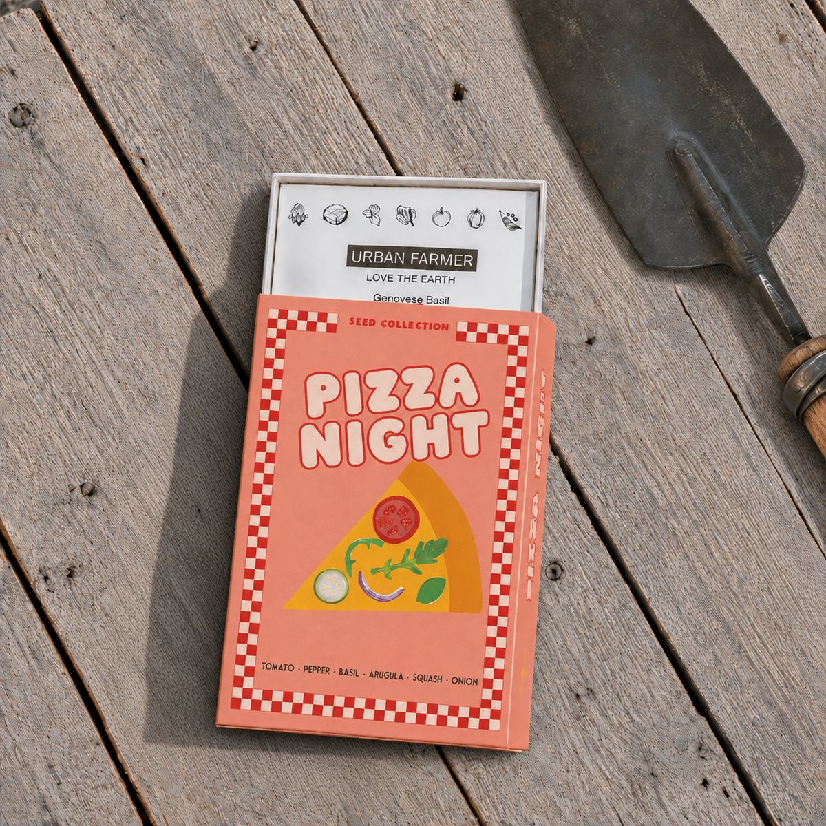 Pizza Night Seed Kit open package with seed packets