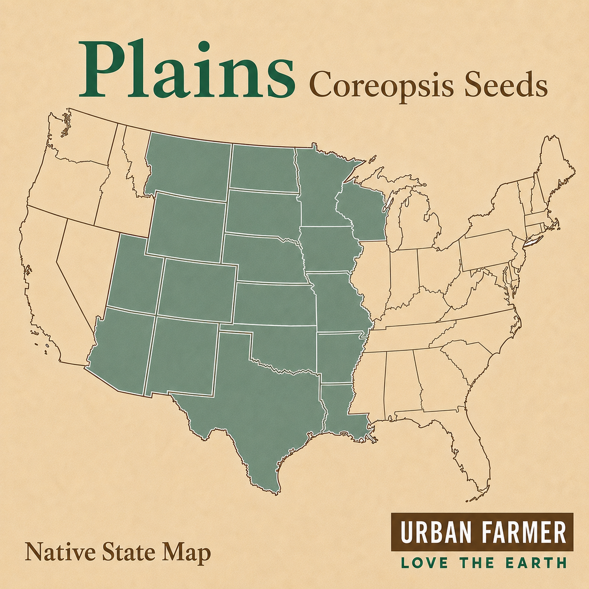 Plains Coreopsis native range
