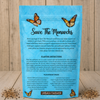 Back of Save The Monarchs Wildflower mix package