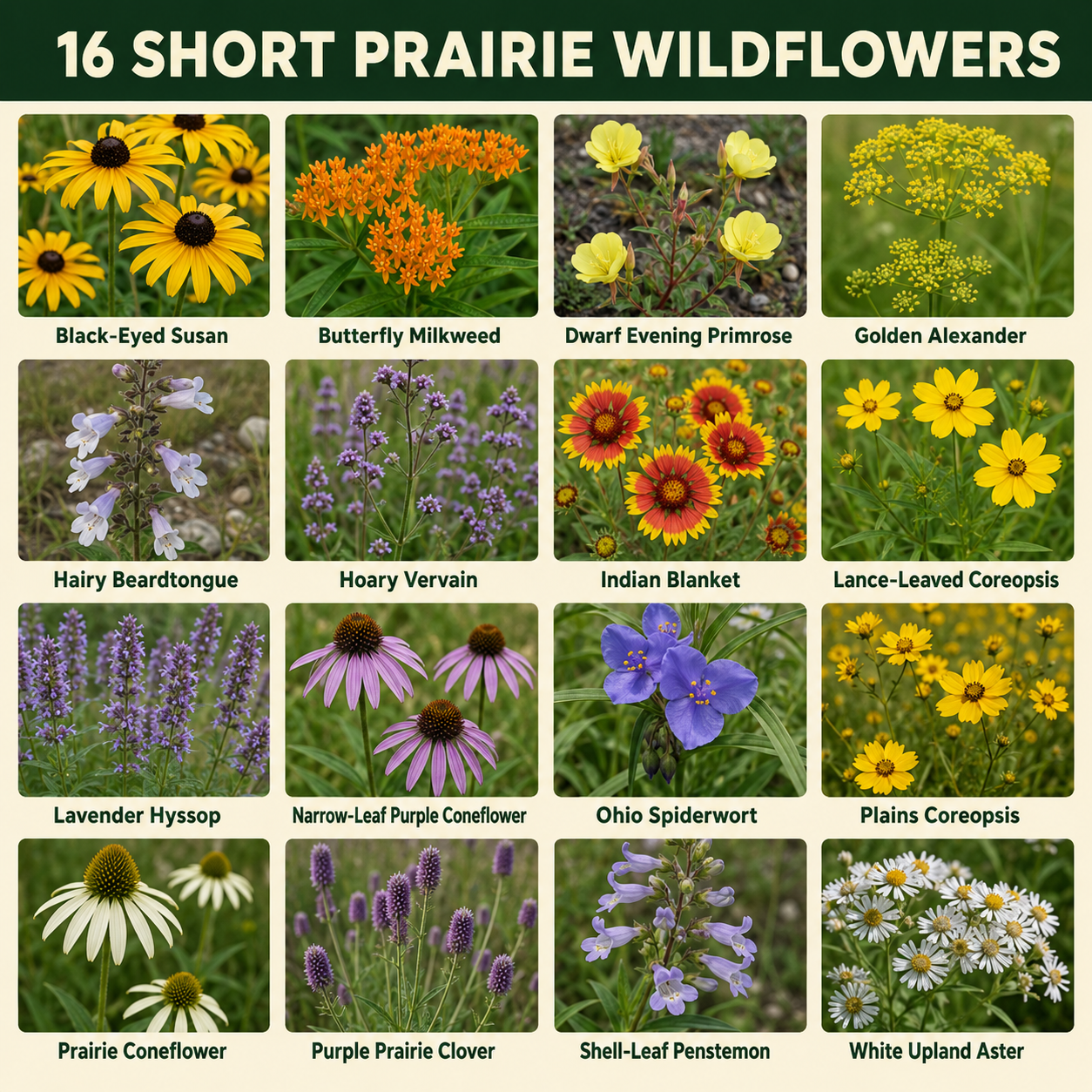 Short Prairie Flower Chart