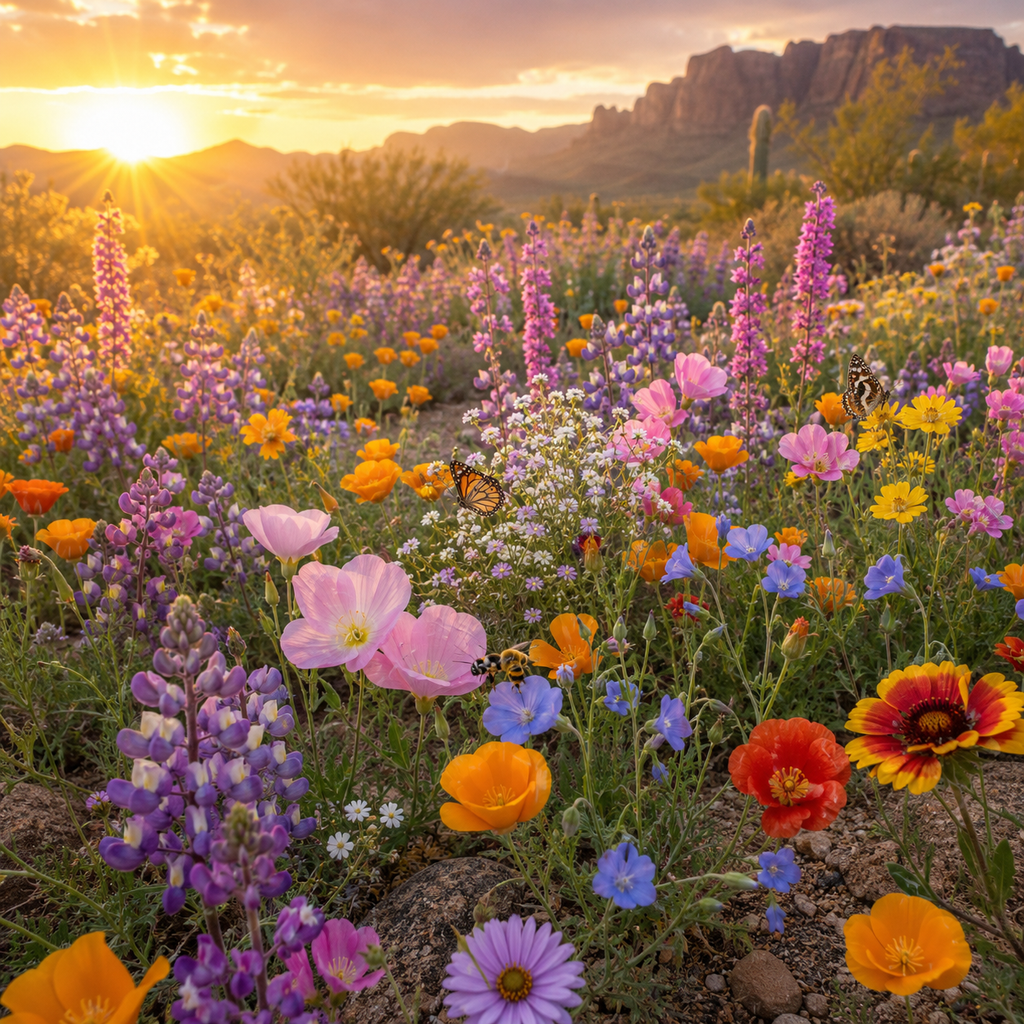 Southwest Blend wildflowers in bloom