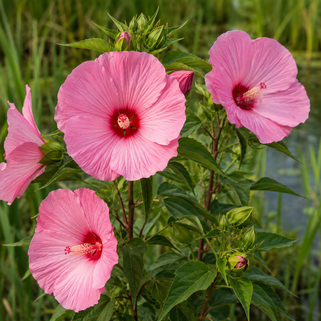Swamp Rose Mallow Hibiscus close-up