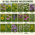 Tall Prairie Blend flower variety chart