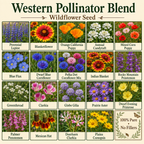 Western Pollinator Blend flower varieties chart
