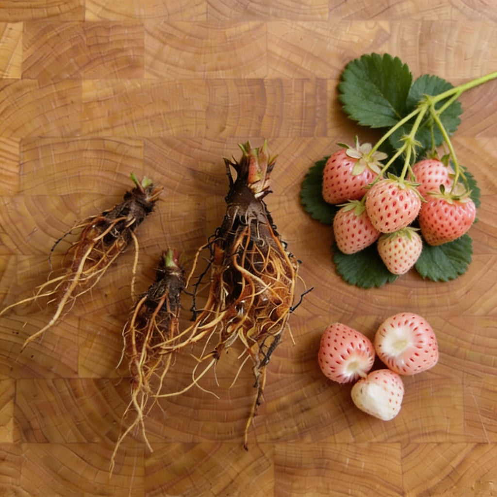 White Carolina Pineberry, Strawberry Roots