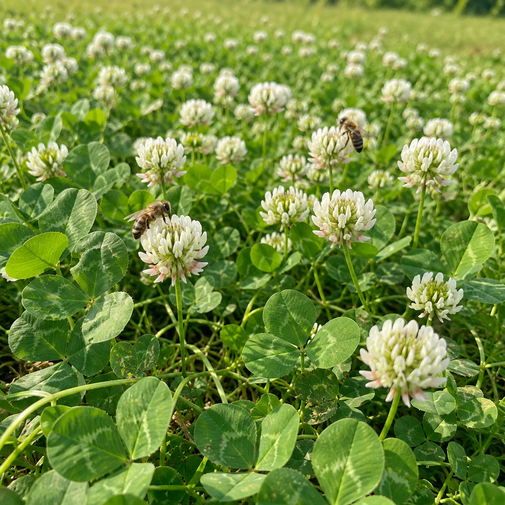 White Dutch Clover flowering crop