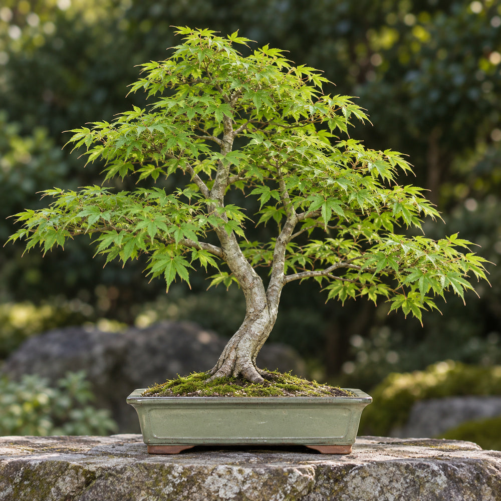 Japanese Maple (Acer palmatum) — AI-generated mature bonsai illustration