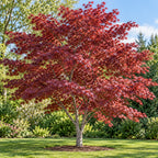 Red Japanese Maple — whole plant, AI-generated botanical illustration