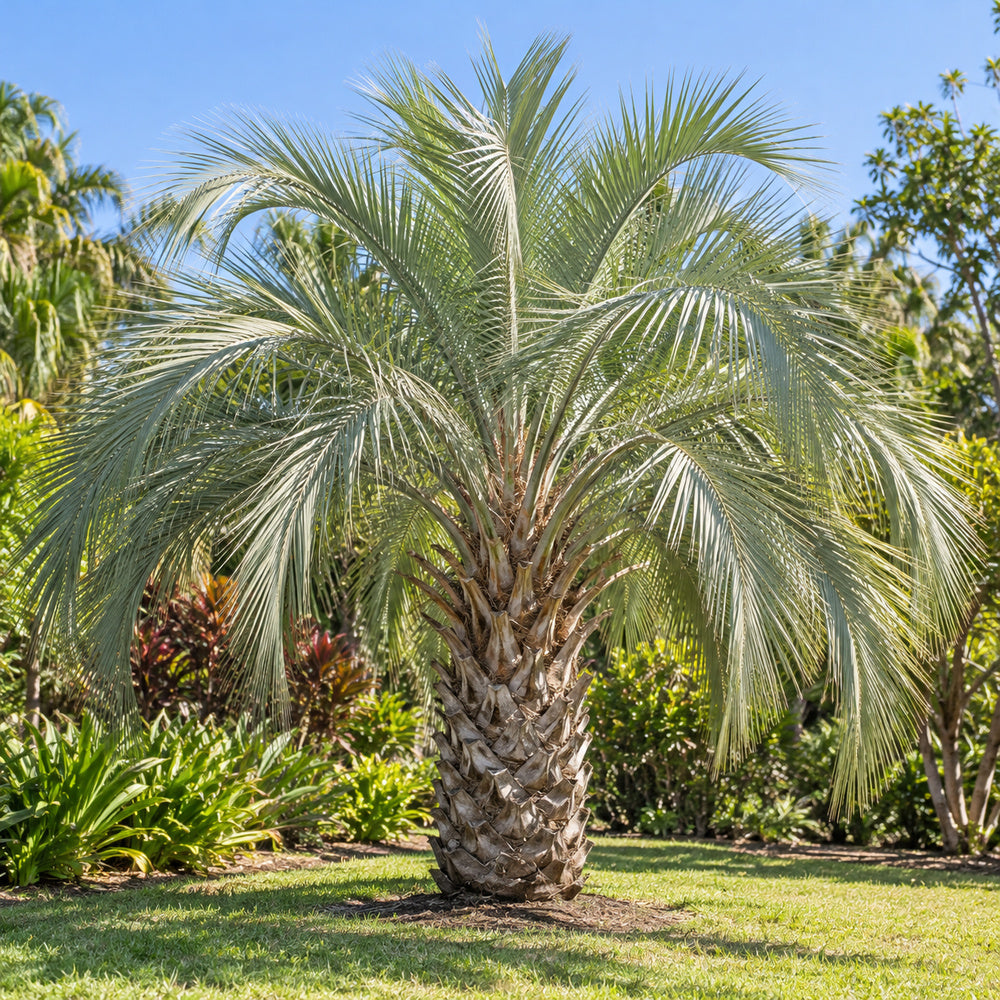 Pindo Palm — whole plant, AI-generated botanical illustration