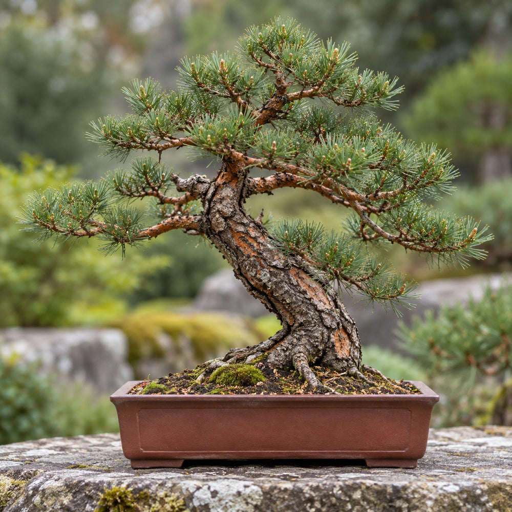 Scots Pine (Pinus sylvestris) — AI-generated mature bonsai illustration