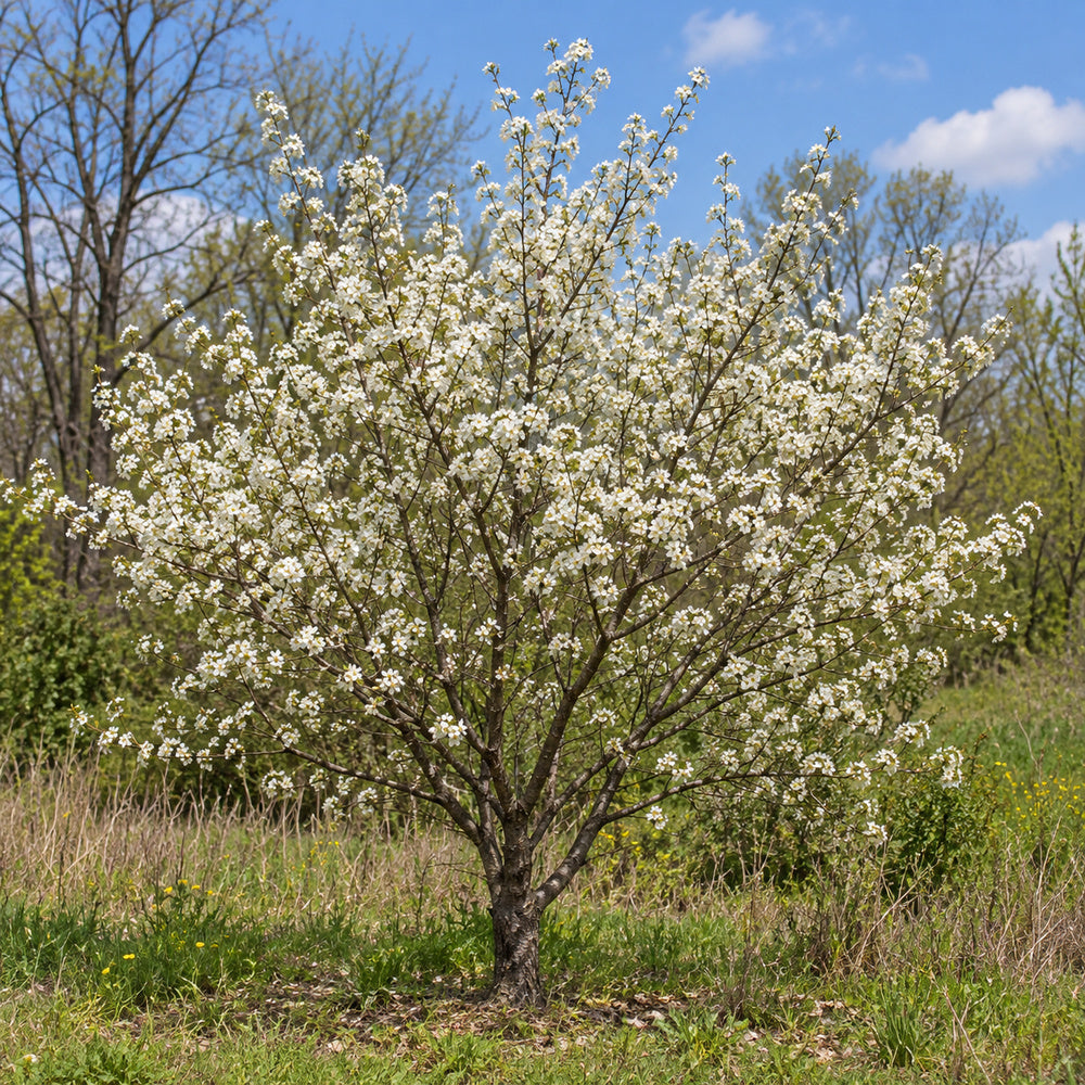 American Plum — whole plant, AI-generated botanical illustration