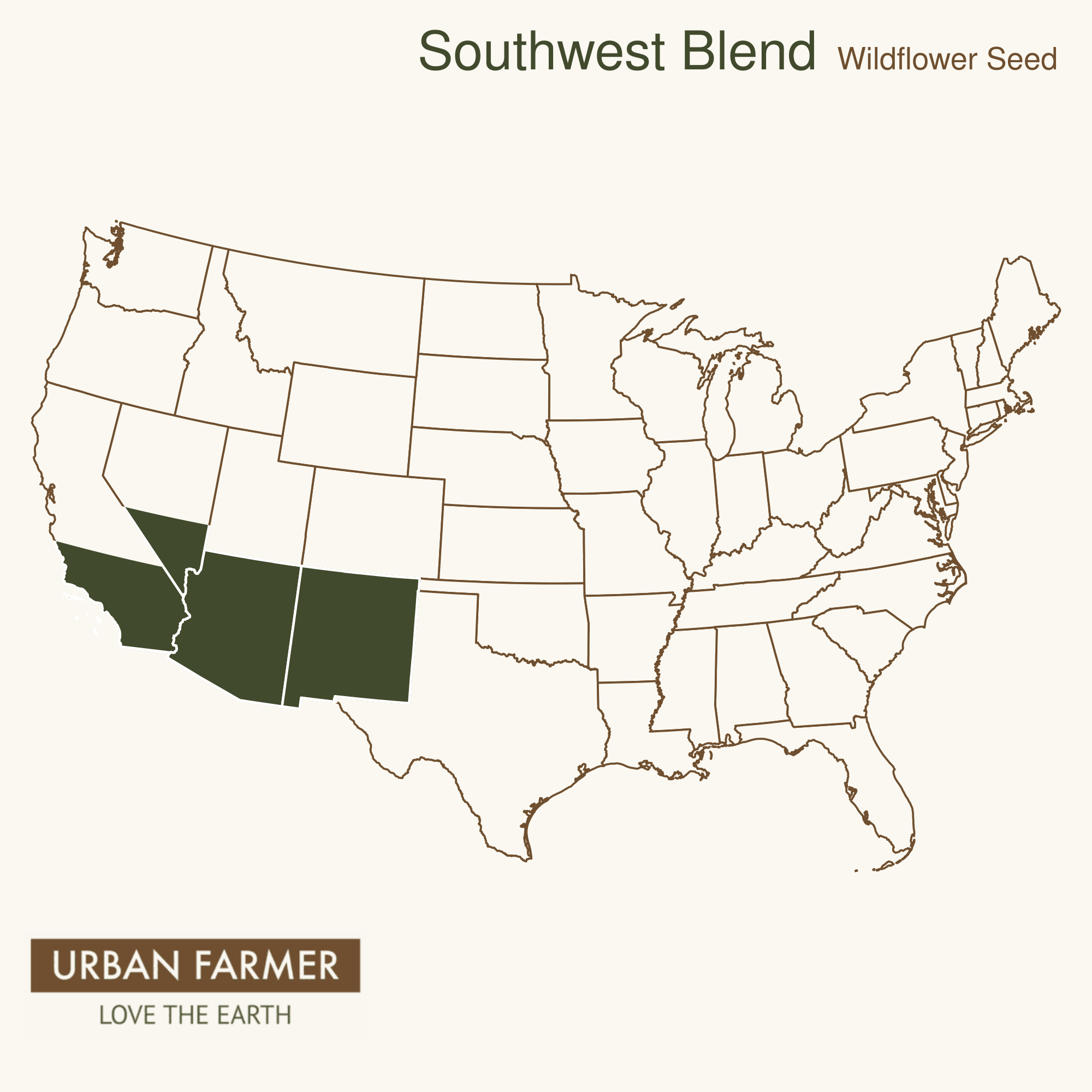 Southwest Blend growing region map