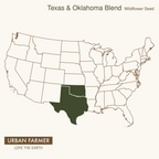 Texas and Oklahoma Wildflower Blend growing region map