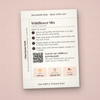 Live, Laugh, Love seed packet favor, back with planting instructions