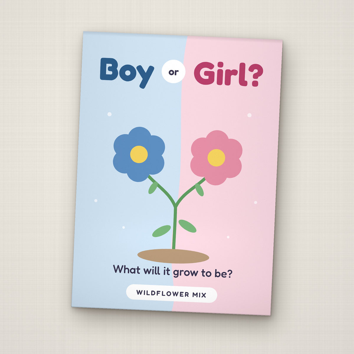 Boy or Girl? seed packet favor, front