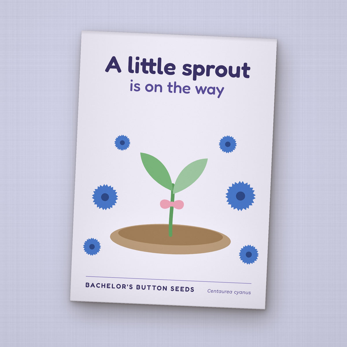 A Little Sprout Is on the Way seed packet favor, front