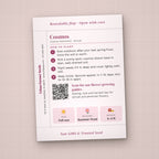 Baby in Bloom seed packet favor, back with planting instructions