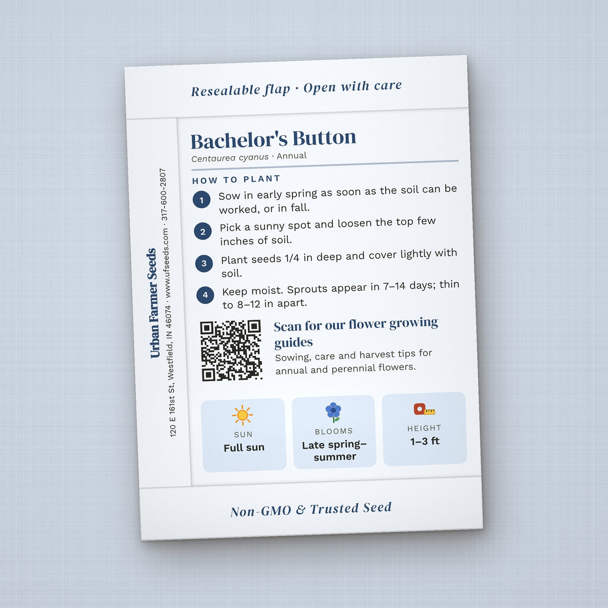 It's a Boy! seed packet favor, back with planting instructions