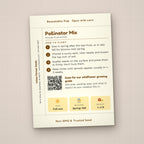Momma to Bee seed packet favor, back with planting instructions