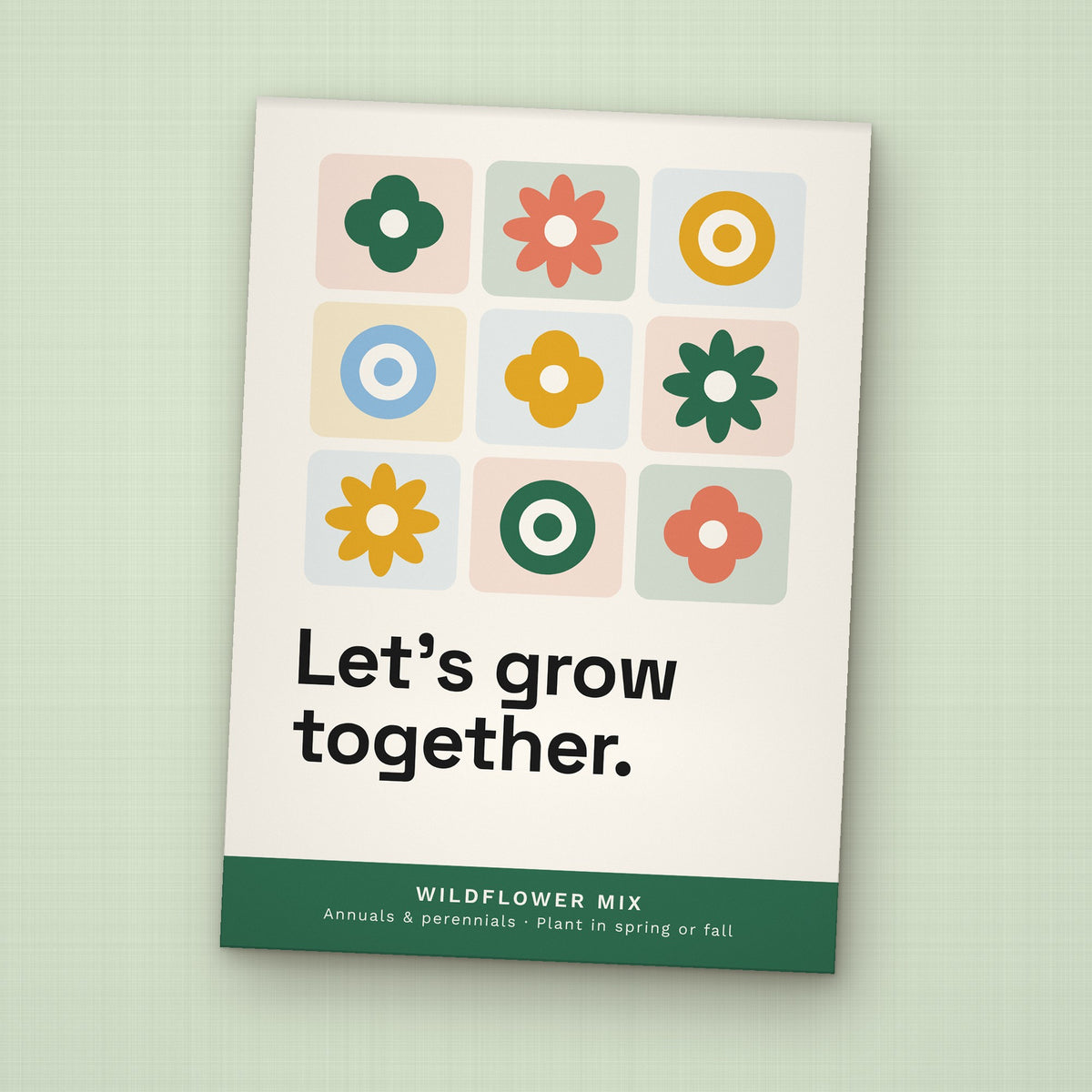 Let's Grow Together seed packet favor, front
