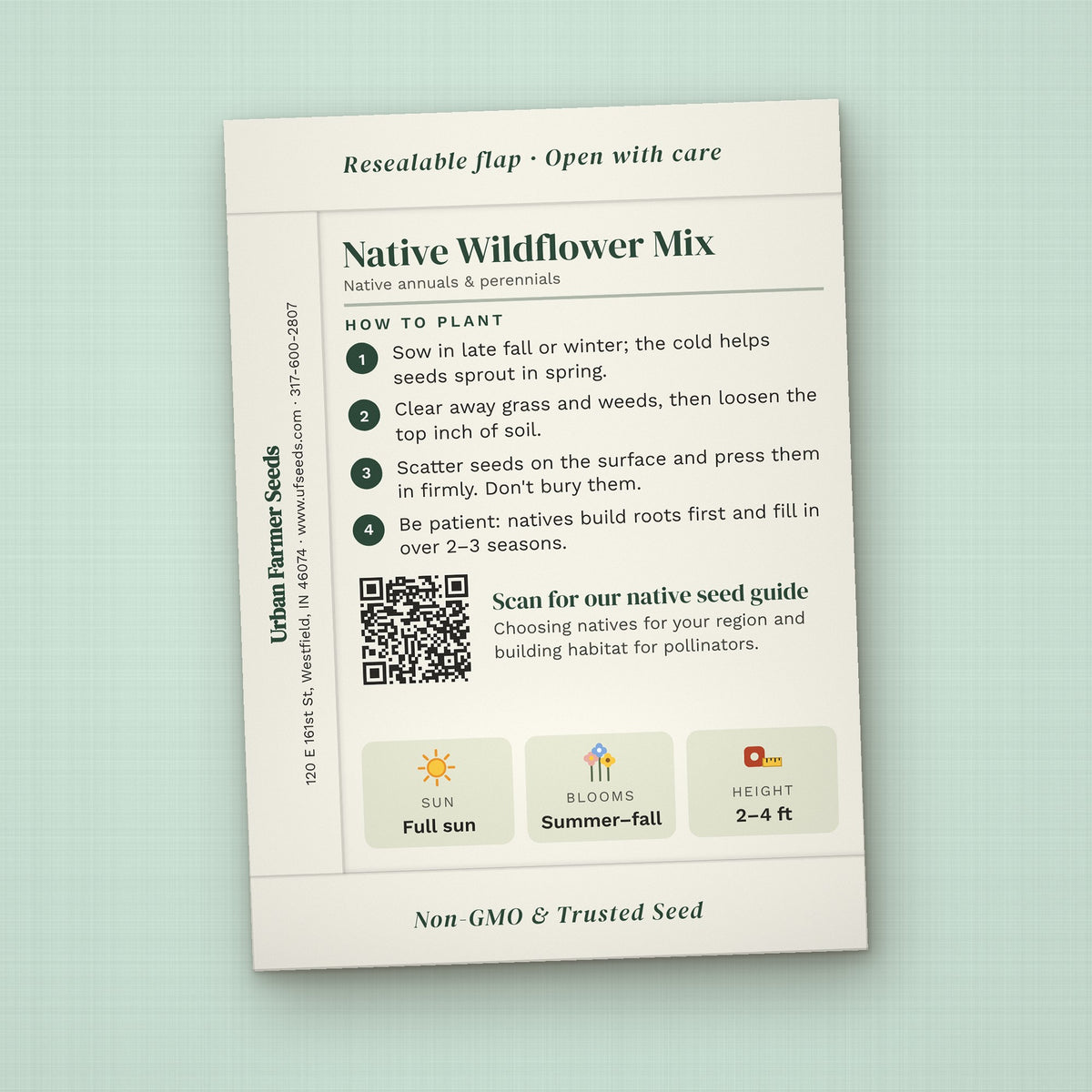 Planting Seeds for the Future seed packet favor, back with planting instructions